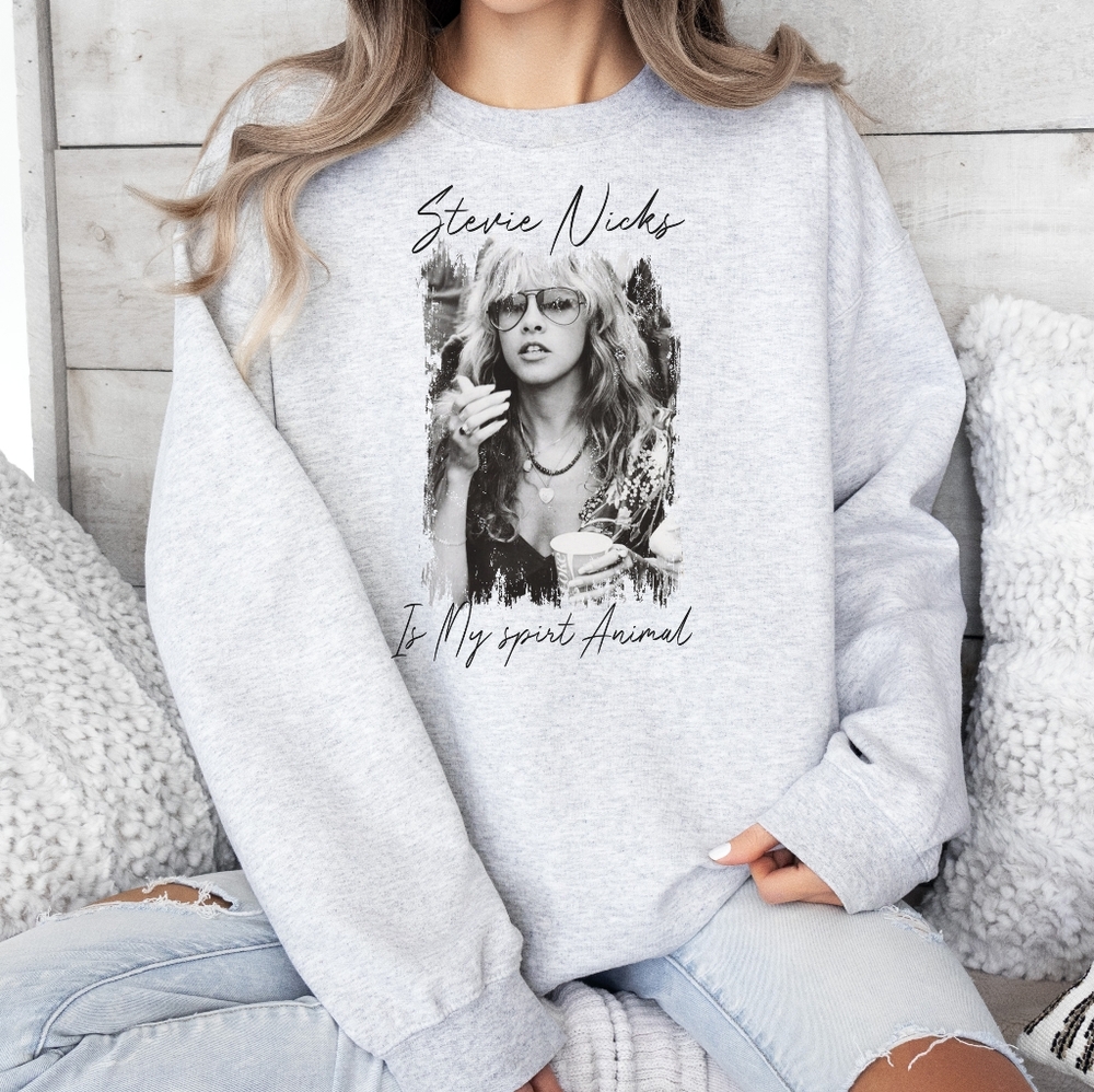 Stevie Nicks is My Spirit Animal Cozy Graphic Crewneck Sweatshirt NEW